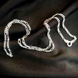 ‼️SOLD‼️ 18” 925 Silver Figaro Necklace